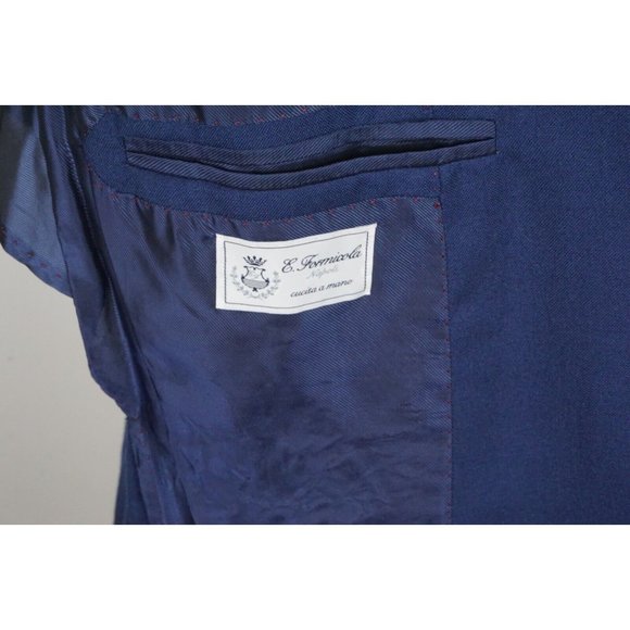 E. Formicola Napoli Cucita a Mano Royal Blue 100% Cashmere Sport Coat Sz 42 - Picture 8 of 8